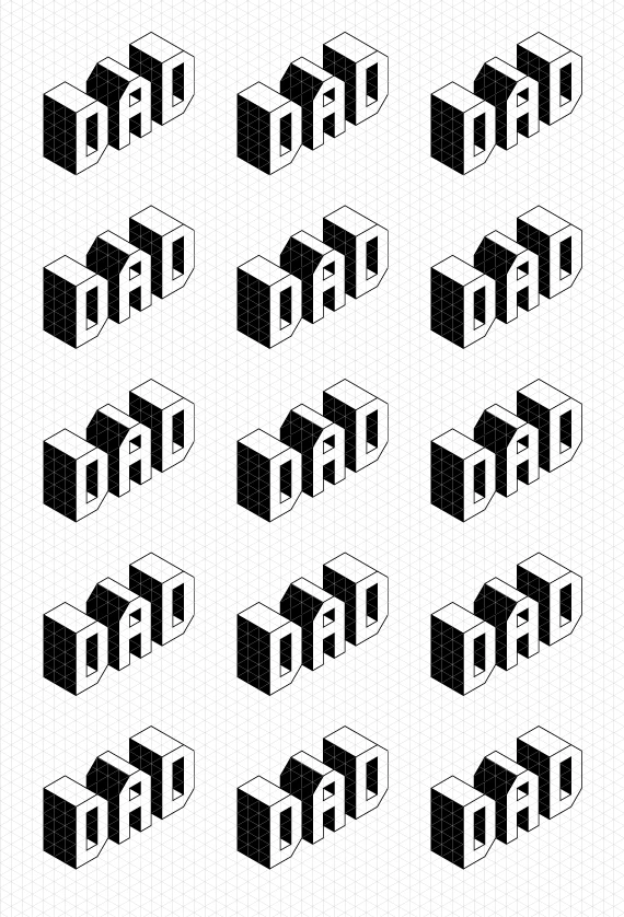 Father's day card // Isometric font // free printable