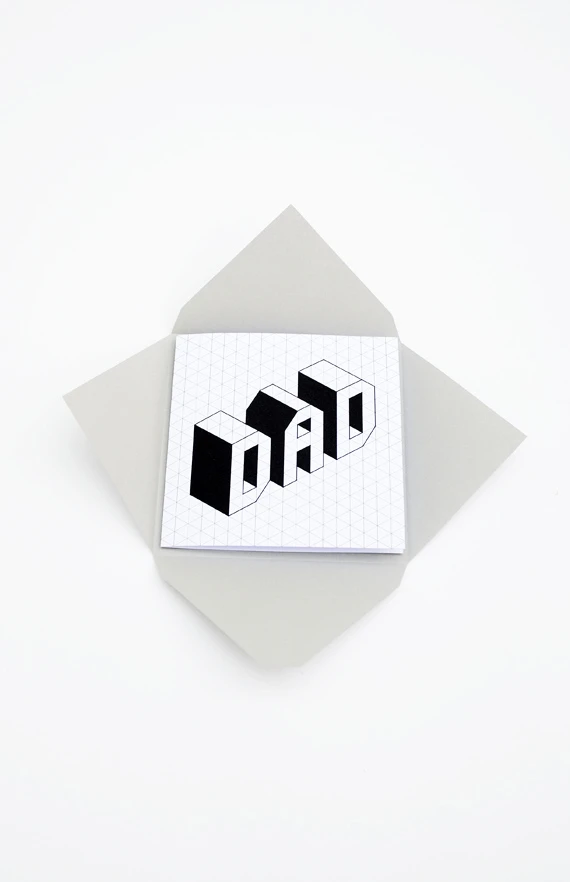 Father's day card // Isometric font // free printable