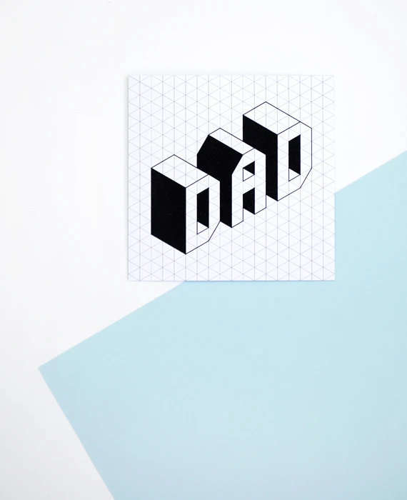 Father's day card // Isometric font // free printable