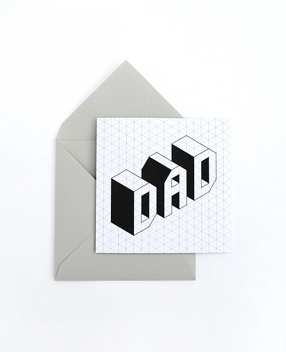 Father's day card // Isometric font // free printable