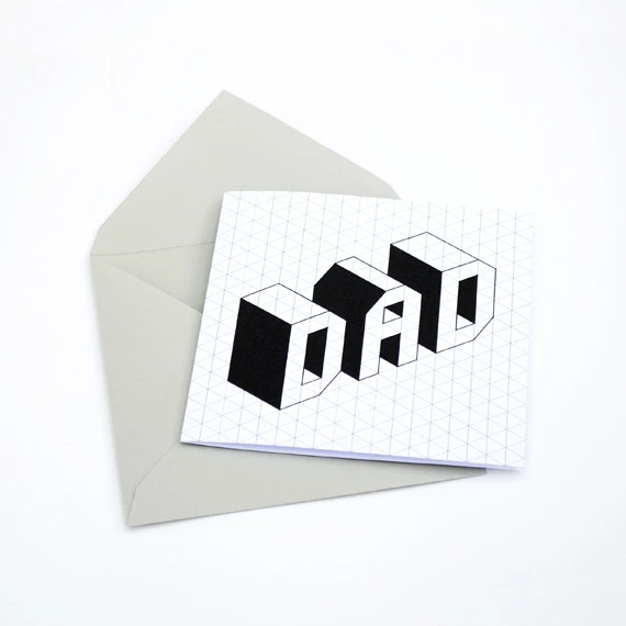 Father's day card // Isometric font // free printable